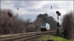 Am frühen Morgen des 06.April 2016 befördert die belgische 2805 (Cobra) ihren gemischten Güterzug hinauf zum Gemmenicher Tunnel.