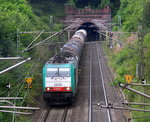 Die Cobra 2826 kommt aus dem Gemmenicher-Tunnel raus mit einem Kesselzug aus Antwerpen-BASF(B) nach Ludwigshafen-BASF(D) und fährt nach Aachen-West und rollt die Gemmenicher-Rampe herunter nach