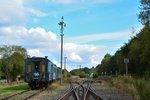 Blick von Euoen kommend auf den ehemaligen Bahnhof Raeren. 

Raeren 08.10.2016