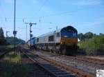 Eine Class 66 der belgischen Eisenbahngesellschaft  Dille en Le Jeune Cargo  (DLC) war am 28 Juli 2005 im oberfrnkischen Coburg abgestellt.