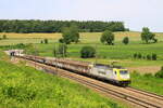 Lok 186151 von Railtraxx in Hindel mit ein Shuttle Güterzug Antwerpen - Linz, 14/6/2025