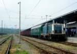 Vor einem Zug nach Tuzla steht die 1997 nach an die ZBS abgegebene ex-DB 212 020-2 am 20.05.2009 im Bahnhof Doboj