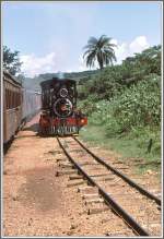 Die zweite Lok mit der Nr 21 mit einem Arbeitszug auf einer Unterwegsstation.