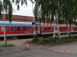 Der Schleswig-Holstein-Express am 21.05.2006 im dnischen Grenzbahnhof Padborg.