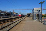 Einen Überblick über den abendlichen Bahnhof Roskilde bietet diese Aufnahme.