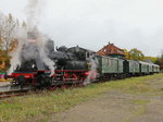 AG Geesthachter Eisenbahn mit  Dampflok Q350 am 21.10.2016 im Bahnhof Geesthacht.