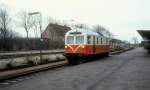 VLTJ (Vemb-Lemvig-Thyborøn-Jernbane): Diesellok ML 12 (Frichs, Aarhus 1952) Bahnhof Vemb am 21.