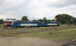 MÁV Rail Tours 1524 (92 86 0001 524-4 DK-MAVRT) + 1504 (92 86 0001 504-6 DK-MAVRT) am 26.07.2025 im Depot Tapolca.