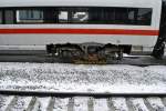 Ersatzdrehgestellt am ICE TD am 23.01.2012 bei Haste/Han.