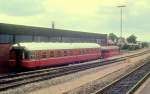 OHJ (Odsherreds Jernbane) Triebwagen MO 25 oder 26 (MaK 1961) im Depot der OHJ Holbæk am 25. Juli 1974.