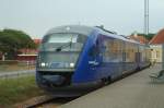 Siemens-Desiro Triebwagen  Anna Ancher  der Nordjske Jernbaner -Abfahrbereit im Bahnhof Skagen in Richtung Frederikshavn.