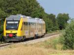 Lint Fahrzeug von Lokalbanen fhrt ab von Vejby in Richtung Hillerd (26/07/10)