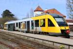 Lokalbanen: Ein LINT 41, der in Richtung Hillerød über Gilleleje fährt, hält am 16.
