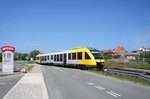 Bahn Dänemark / Region Seeland / Region Sjælland: Alstom Coradia LINT 41 von Lokalbanen A/S, aufgenommen im Mai 2016 am Bahnhof von Hundested.