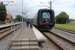 DSB IR4-Triebwagenzug (ER 2112-FR 2312-FR 2212-ER 2012 (Hersteller: Scandia, Baujahr: 1993)) Gråsten Station / Bahnhof Gravenstein am 6.