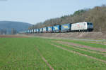 185 537-8 der TX Logistik mit einem LKW-Walter KLV-Zug bei Harrbach Richtung Würzburg, 16.03.2017