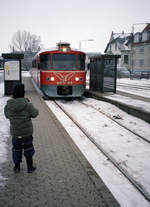 Lokalbanen, Helsingør-Hornbæk-Gilleleje-Banen (HHGB): Bei der Ankunft im Bahnhof Grønnehave in Helsingør am 25.