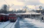 DSB S-Bahn Kopenhagen im Januar 1976: Linie A im Endbahnhof Klampenborg.