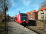 DSB S-Bahn Kopenhagen: Linie B (SH 4704) S-Bf Bernstorffsvej am 3. März 2012. - Der Zug fährt in Richtung Holte.