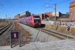 DSB S-Bahn Kopenhagen Linie F: SE 4111 + SF 4311 + SG 4511 + SH 4711 erreichen am 12. März 2015 den Endbahnhof, Ny Ellebjerg.