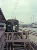 DSB S-Bahn Kopenhagen im August 1975: Prellbock am Ende des Gleis 2 im damaligen S-Bahnhof Frederiksberg.