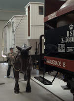 Zum Verschieben der Güterwagen wurden  auch in Dänemark Pferde eingesetzt.