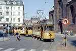 Århus / Aarhus Århus Sporveje (ÅS) SL 2 (Tw 16 + Bw 54) Århus C, Store Torv / Sankt Clemens Torv / Bispetorvet (torv (dänisch): Markt (deutsch)) am 8.