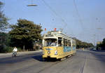 København / Kopenhagen Københavns Sporveje SL 10 (DÜWAG-GT6 867) Vigerslev Allé / Vestre Kirkegårds Allé im September 1968.
