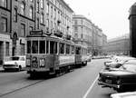 København / Kopenhagen Københavns Sporveje SL 10 (Tw 532 + Bw 15xx) Nørrebro, Ægirsgade im September 1968.