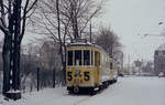 København / Kopenhagen Københavns Sporveje SL 5 (Tw 524 + Bw 15xx) København S, Sundbyøster, Sundby Remise (: Straßenbahnbetriebsbahnhof Sundby) am 26.