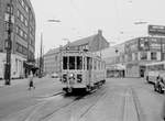 København / Kopenhagen Københavns Sporveje SL 5 (Tw 611 + Bw 15xx) Brønshøj, Frederikssundsvej / Brønshøj Torv im März 1969.