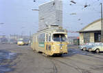 København / Kopenhagen Københavns Sporveje SL 16: Am 4. März 1969 verlässt der GT6 886 den Betriebshof Valby. - Scan eines Farbnegativs. Film: Kodak Kodacolor X.