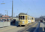 København / Kopenhagen Københavns Sporveje SL 6 (Tw 576 + Bw 15xx) København Ø, Østerbro, Oslo Plads / Østerport Station am 9. April 1969. - Scan eines Farbnegativs, Film: Kodak Kodacolor X.