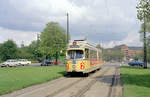 København / Kopenhagen Københavns Sporveje SL 2 (DÜWAG/Kiepe-GT6 820) København S, Amagerbro, Christmas Møllers Plads am 20.