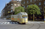 København / Kopenhagen Københavns Sporveje SL 16 (DÜWAG/Kiepe-GT6 896) København V, Vester Voldgade / Rådhuspladsen (: Rathausplatz) am 9. Juni 1969. - Scan eines Farbnegativs. Film: Kodak Kodacolor X.