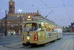 København / Kopenhagen Københavns Sporveje SL 2 (DÜWAG/Kiepe-GT6 893) København V, H.C. Andersens Boulevard / Rådhuspladsen (: Rathausplatz) am 11. Oktober 1969. - Scan eines Farbnegativs. Film: Kodak Kodacolor X.