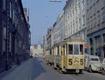 København / Kopenhagen Københavns Sporveje SL 5 (Tw 525 + Bw 15**) København K, Zentrum, Løngangsstræde am 14. April 1970. - Scan eines Farbnegativs. Film: Kodak Kodacolor X.