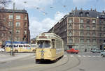 København / Kopenhagen Københavns Sporveje SL 16 (DÜWAG/Kiepe-GT6 876) København V, Vesterbro, Flensborggade / Enghave Plads am 24. April 1970. - Scan eines Farbnegativs. Film: Kodak Kodacolor X.