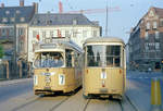 København / Kopenhagen Københavns Sporveje SL 7 (DÜWAG/Kiepe-GT6 881 / 900) København K, Zentrum, Gothersgade / Sjæleboderne am Verfassungstag, dem 5. Juni 1970. - Scan eines Farbnegativs. Film: Kodak Kodacolor X.