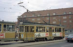 København / Kopenhagen Københavns Sporveje SL 7 (Tw 568 + Bw 15**) Brønshøj, Frederikssundsvej / Brønshøj Torv am 19. April 1971. - Scan eines Farbnegativs. Film: Kodak Kodacolor X.