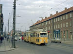 København / Kopenhagen Københavns Sporveje SL 7 (DÜWAG/Kiepe-GT6 859) Brønshøj, Frederikssundsvej / Degnemose Allé am 19. April 1971. - Scan eines Farbnegativs. Film: Kodak Kodacolor X.