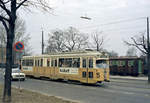 København / Kopenhagen Københavns Sporveje SL 5 (DÜWAG/Kiepe-GT6 863) Brønshøj, Bellahøj, Frederikssundsvej / Bellahøj Kirke am 19. April 1971. - Scan eines Farbnegativs. Film: Kodak Kodacolor X.