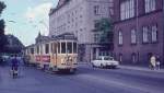 København / Kopenhagen Københavns Sporveje (KS) SL 10 (Tw 601 + Bw 15xx) København V, Vesterbro, Enghave Plads im Juni 1968. - Scan eines Diapositivs. Film: AGFA CT 18.