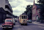 København / Kopenhagen Københavns Sporveje (KS) SL 10 (Tw 595 + Bw 15**) Valby, Valby Tingsted im Juni 1968.