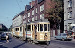 København / Kopenhagen Københavns Sporveje KS SL 16 (Tw 555 + Bw 15**) København V, Vesterbro, Enghave Plads am 28. Juli 1968. - Scan eines Diapositivs.