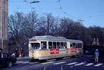 København / Kopenhagen Københavns Sporveje (KS) SL 7 (DÜWAG/Kiepe-GT6 860) København K, Gothersgade / Nørre Voldgade im April 1971.