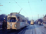 København / Kopenhagen Københavns Sporveje (KS) SL 6 (DÜWAG/Kiepe-GT6 809) Østerport station (DSB S- und Fernbahnhof Østerport) im Dezember 1968. - Scan eines Diapositivs.