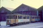 Kbenhavn / Kopenhagen KS SL 6 (Grossraumwagen 587) Betriebsbahnhof Svanemllen im Dezember 1968. - Der Zug wartet auf seinen  Dienst  im Weihnahchtseinkaufsverkehr. - Der Triebwagen befindet sich heute in der Sammlung des Dnischen Strassenbahnmuseums.