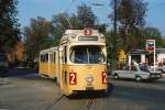 Kbenhavn / Kopenhagen KS SL 2 (Dwag-GT6 828) Amagerbrogade / Sundbyvester Plads am 6. Oktober 1969.