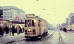 Kbenhavn / Kopenhagen Kbenhavns Sporveje (KS) SL 5 (Tw 509) Nrreport station (: DSB-Bf Nrreport) am 13. Februar 1970. - Der Triebwagen fhrt in Richtung Formosavej auf der Insel Amager.